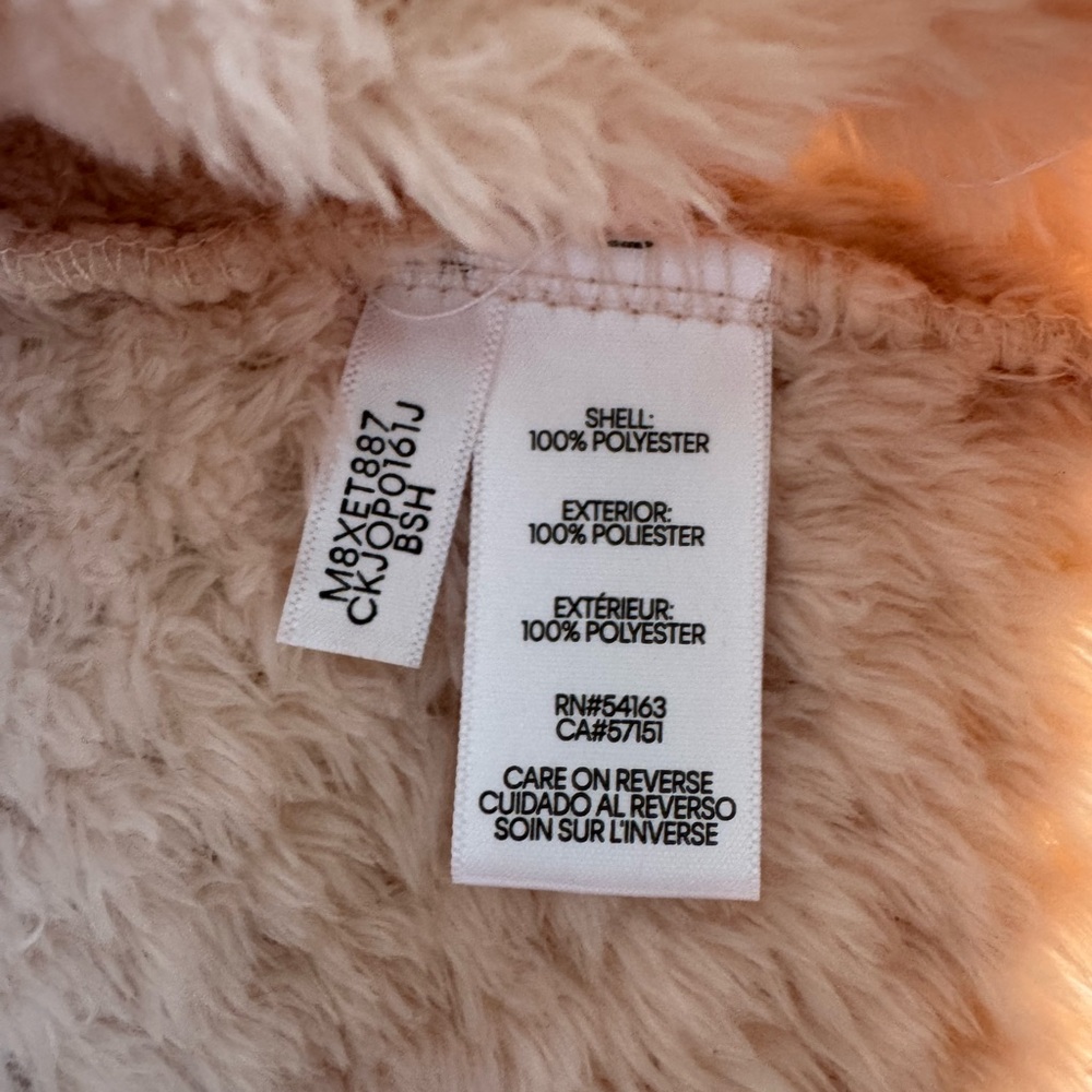 Calvin Klein Blush Pink Faux Fur Zip Up Jacket Size XS - Picture 6 of 9